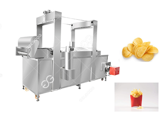 China Patatas fritas automáticas eléctricas y del gas de la sartén de la máquina de la patata que fríen la máquina proveedor